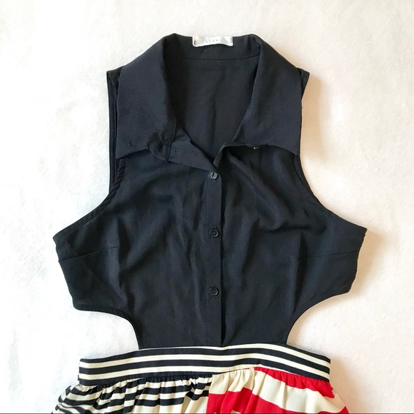 ✨HP✨Lush Black Collared Sleeveless Open Back Dress - Picture 2 of 8